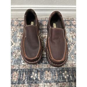 Men's Guide Gear Leather Gunflint Slip On Walking Shoes, 10 New Brown